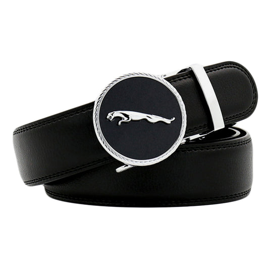 QHA Mens Ratchet Leather Belt Automatic Buckle 35mm Wide Q41
