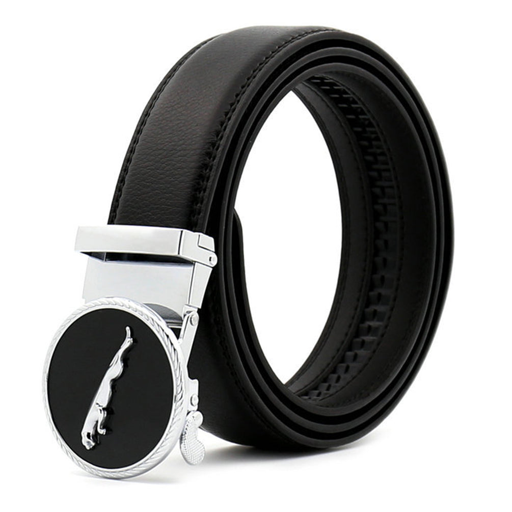 QHA Mens Ratchet Leather Belt Automatic Buckle 35mm Wide Q41