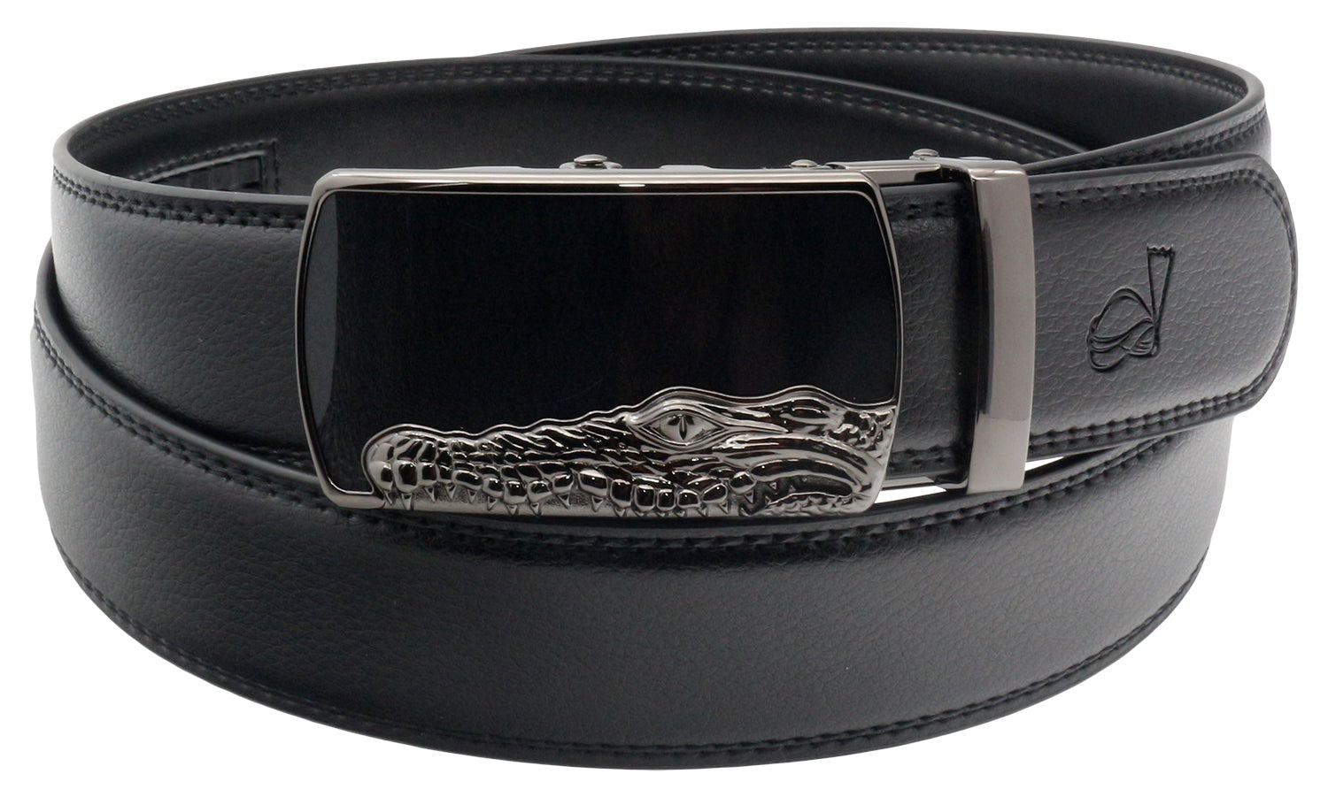 QHA Mens Ratchet Leather Belt Automatic Buckle 35mm Wide Q29