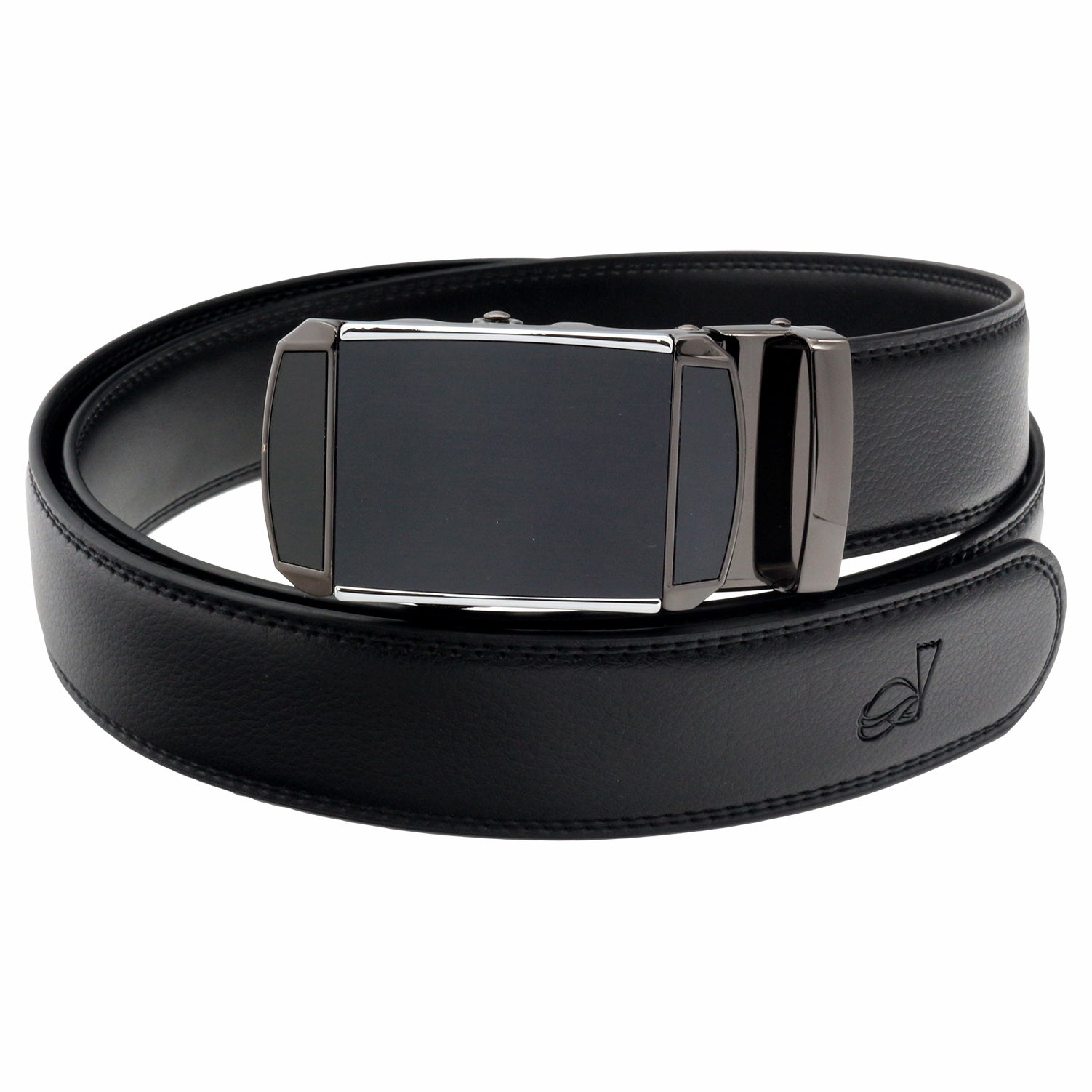 QHA Mens Ratchet Leather Belt Automatic Buckle 35mm Wide Q30