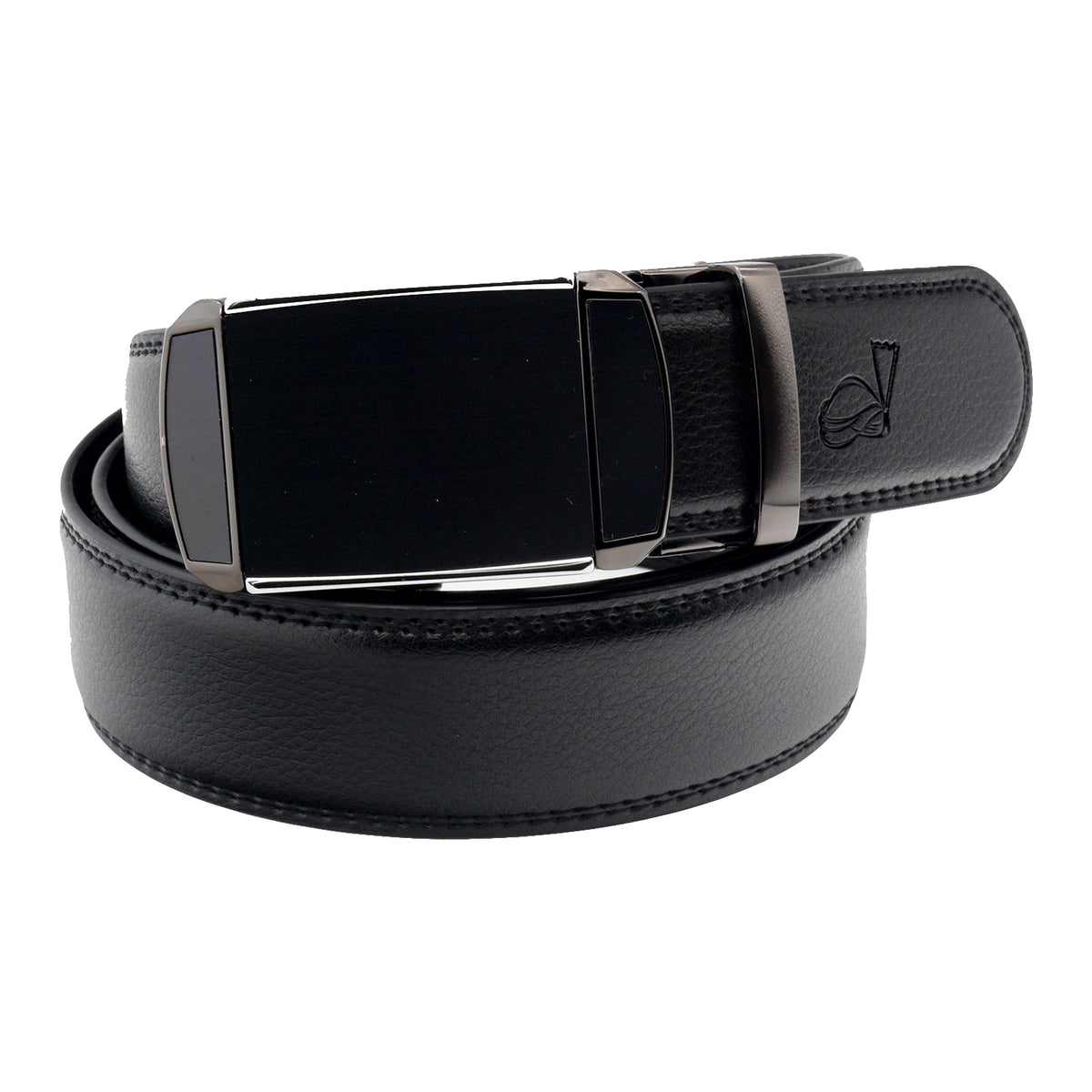 Mens Ratchet Leather Belt | Automatic Sliding Buckle | Durable & Adjustable Q30
