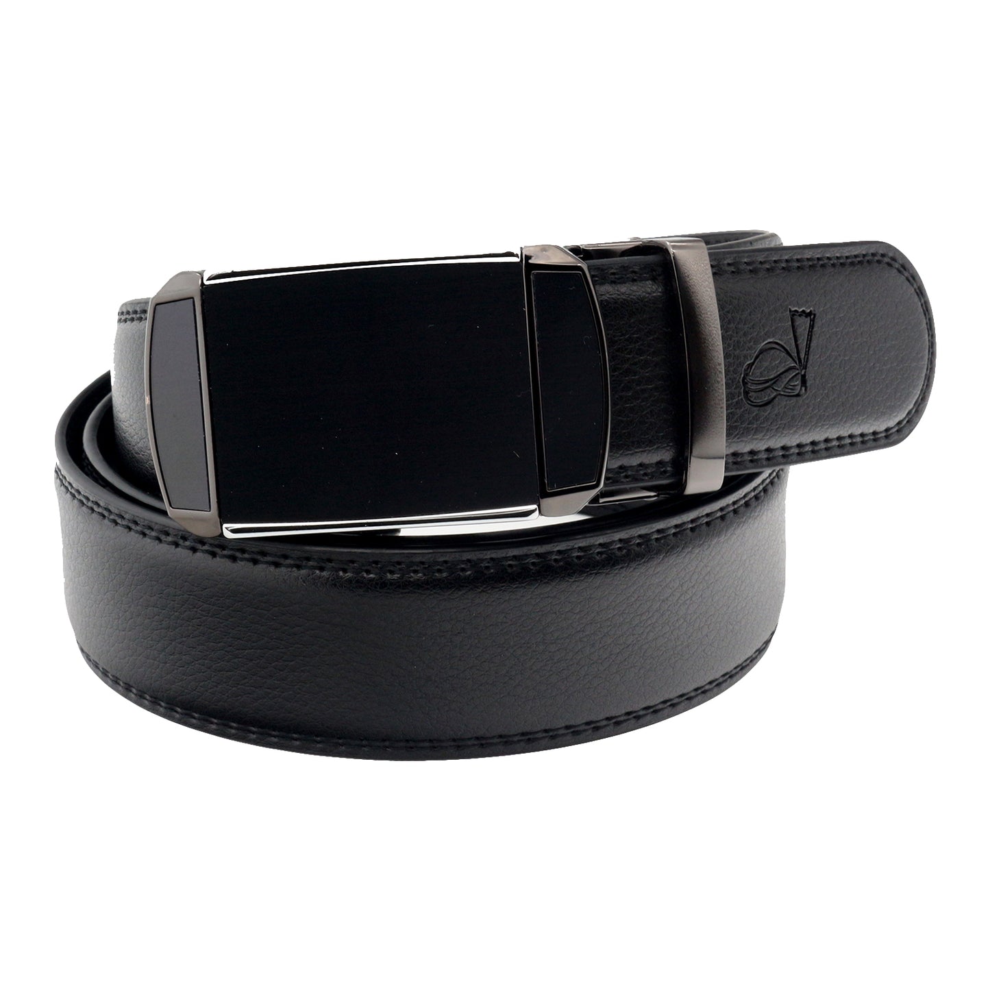 QHA Mens Ratchet Leather Belt Automatic Buckle 35mm Wide Q30