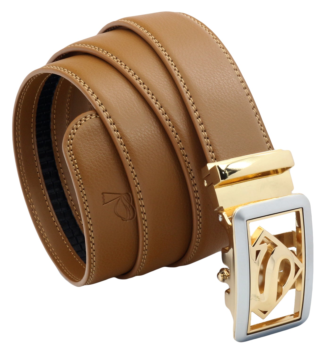 QHA Mens Superman Leather Belts Superhero Automatic Ratchet Belt Buckle Men Q07