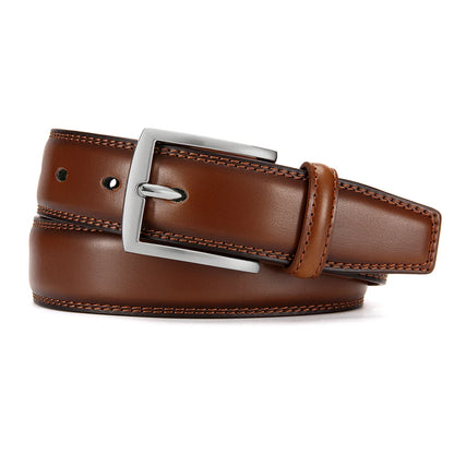 Mens Genuine Leather Belt Plus Size 105–155cm Long Metal Pin Buckle 35 - Buckle Detail - QHA UK