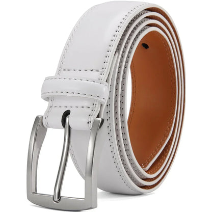 Mens Genuine Leather Belt Plus Size 105–155cm Long Metal Pin Buckle 35 - Buckle Detail - QHA UK
