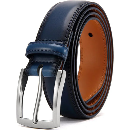 Mens Genuine Leather Belt Plus Size 105–155cm Long Metal Pin Buckle 35 - Buckle Detail - QHA UK