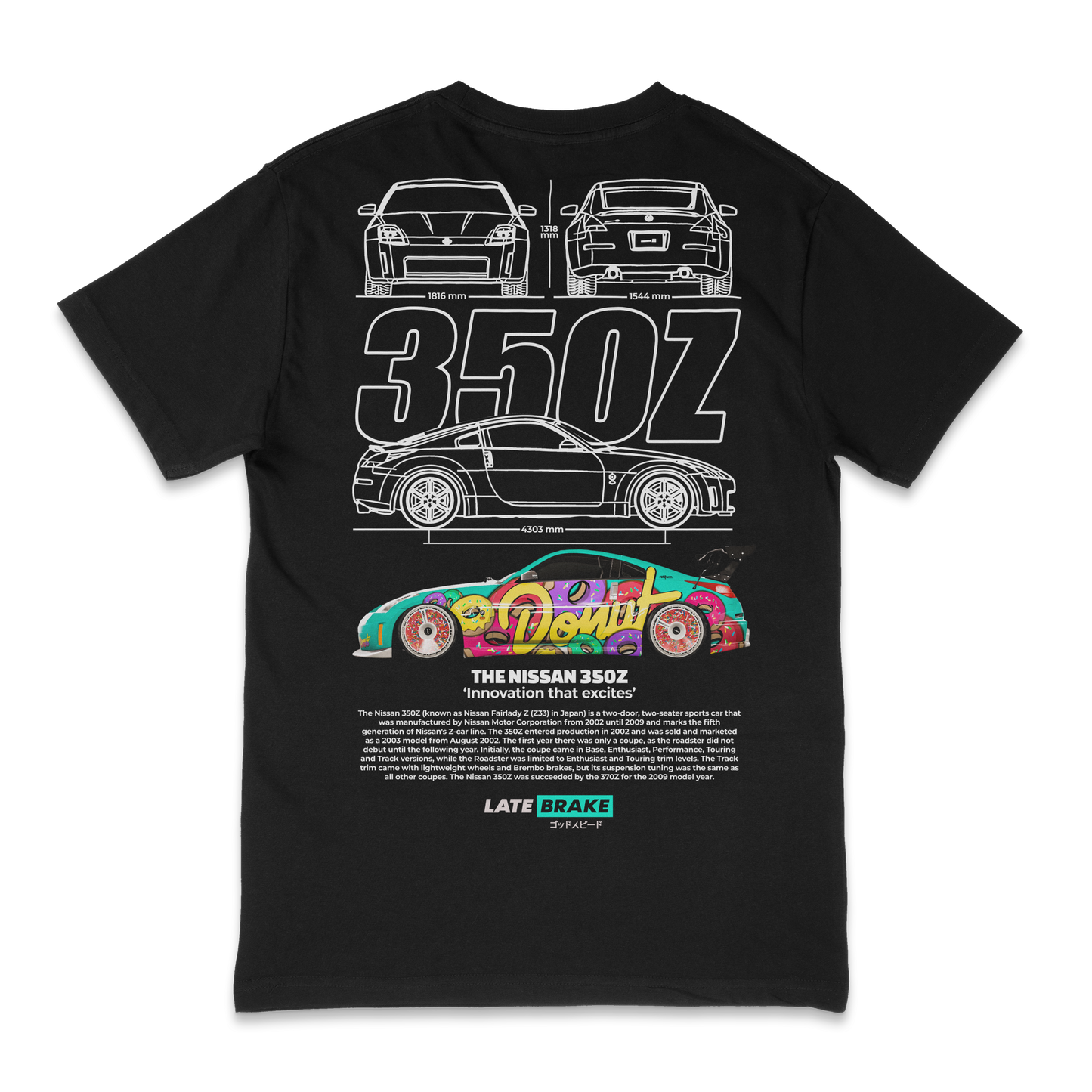 Late Brake 350Z Drivers Collective T-Shirt Cotton Car Enthusiast Tee - QHA UK