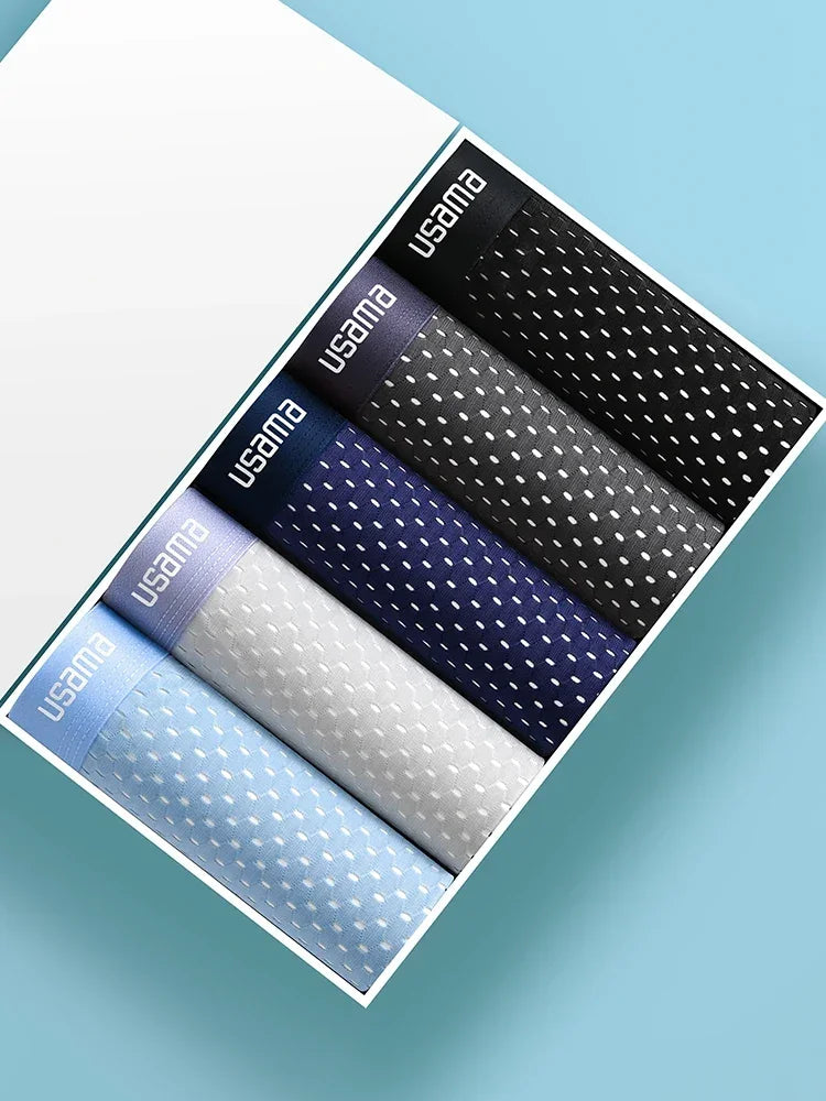Mens Ice Silk Boxer Shorts Breathable Mesh Underwear Plus Size 4-Pack - QHA UK