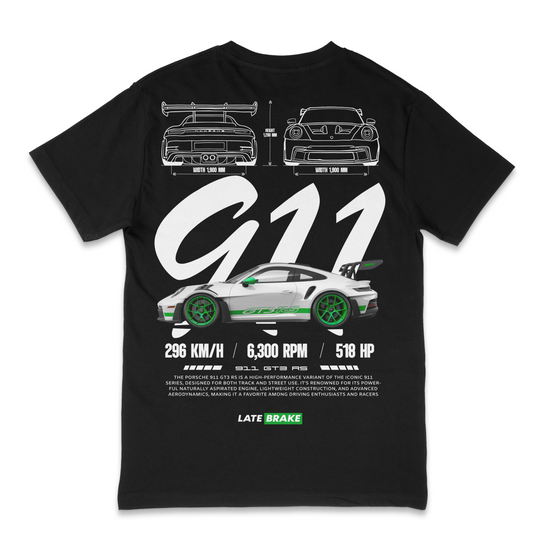 Late Brake 911 GT3 Wg Drivers Collective T-Shirt Cotton Car - QHA UK