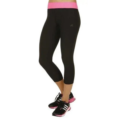 Adidas Women’s Tech fit 3/4 Leggings Black High Waist Gym Tights - Waistband Detail - QHA UK