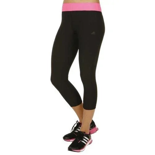 Adidas Women’s Tech fit 3/4 Leggings Black High Waist Gym Tights - Waistband Detail - QHA UK