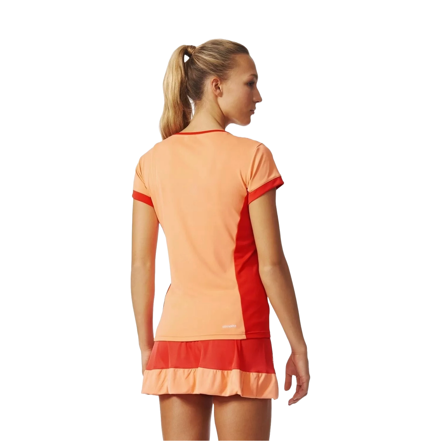 Adidas Womens Court T-Shirt Orange Brisol Gym Tennis Sports Top - QHA UK