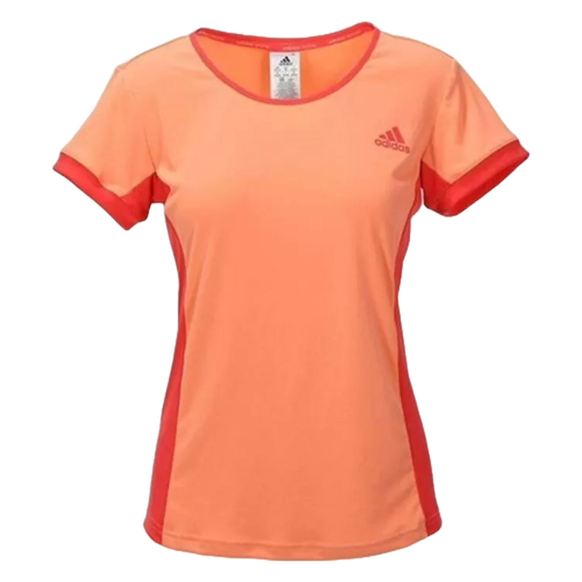 Adidas Womens Court T-Shirt Orange Brisol Gym Tennis Sports Top - QHA UK