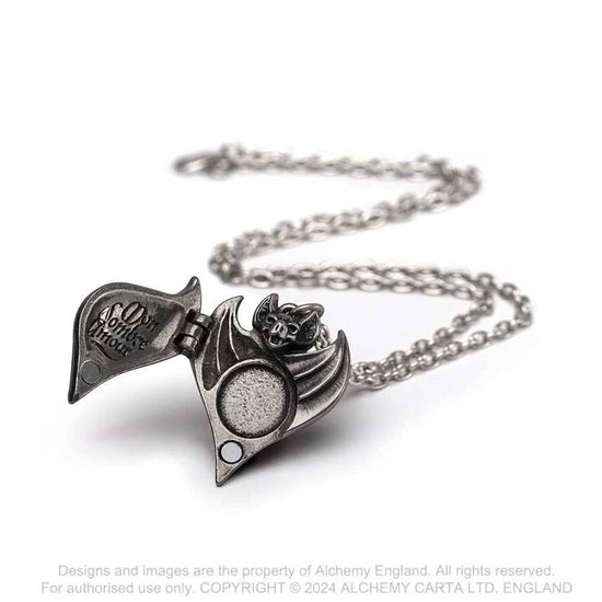 Alchemy Gothic Necklace Darken Heart Pewter Locket Pendant - QHA UK