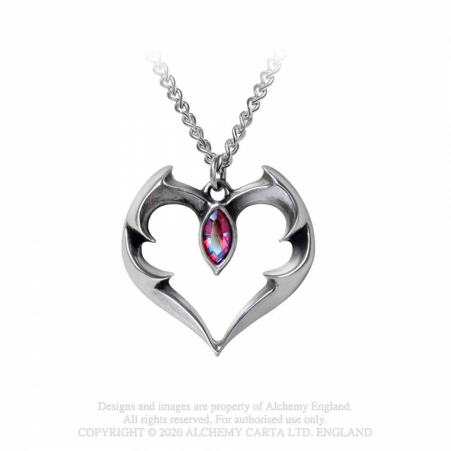 Alchemy Gothic Pendant Necklace Batheart the Vampire's Kiss - QHA UK