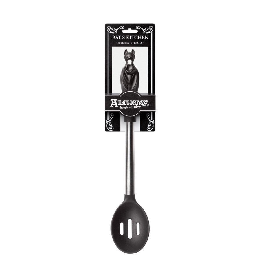 Alchemy Gothic Slotted Spoon Black Bat - QHA UK