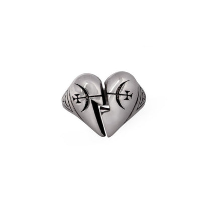 Alchemy Gothic Ring Broken Promise Heart - QHA UK