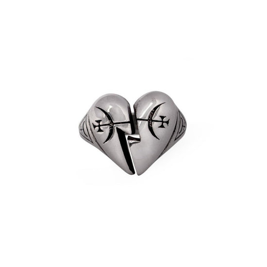 Alchemy Gothic Ring Broken Promise Heart - QHA UK