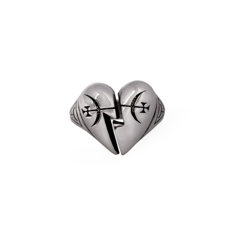 Alchemy Gothic Ring Broken Promise Heart - QHA UK