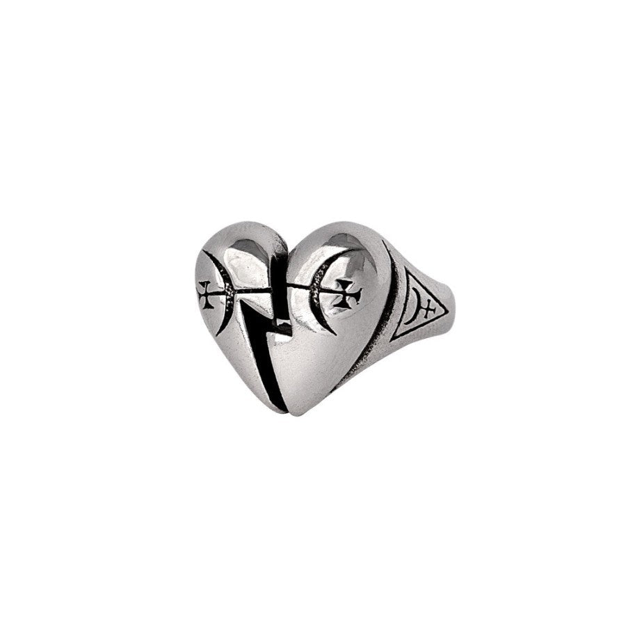Alchemy Gothic Ring Broken Promise Heart - QHA UK