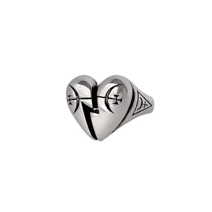 Alchemy Gothic Ring Broken Promise Heart - QHA UK
