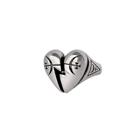 Alchemy Gothic Ring Broken Promise Heart - QHA UK