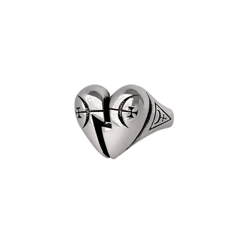 Alchemy Gothic Ring Broken Promise Heart - QHA UK