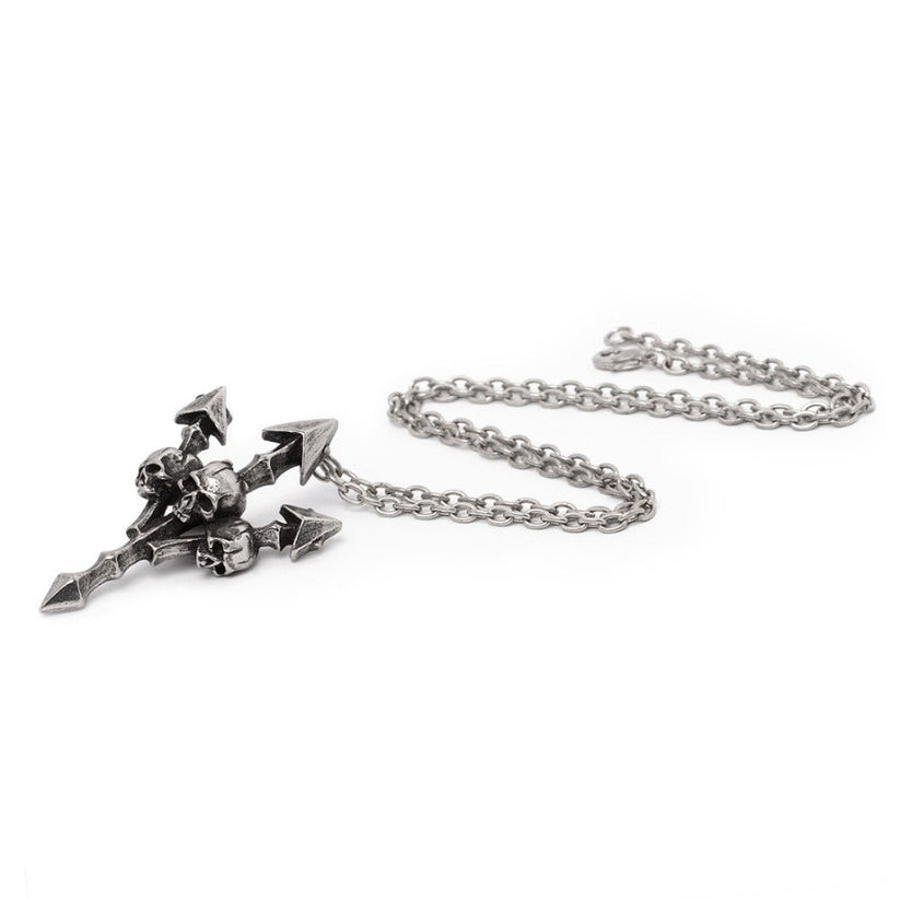 Alchemy Gothic Pendant Deadly Trident Skull - QHA UK