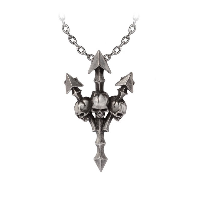 Alchemy Gothic Pendant Deadly Trident Skull - QHA UK