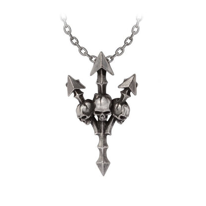 Alchemy Gothic Pendant Deadly Trident Skull - QHA UK