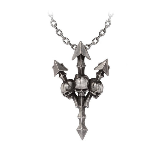 Alchemy Gothic Pendant Deadly Trident Skull - QHA UK