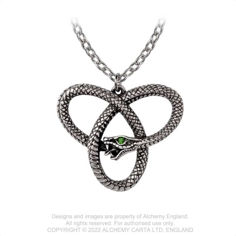 Alchemy Gothic Necklace Eve's Triquetra Pendant - Front View - QHA UK