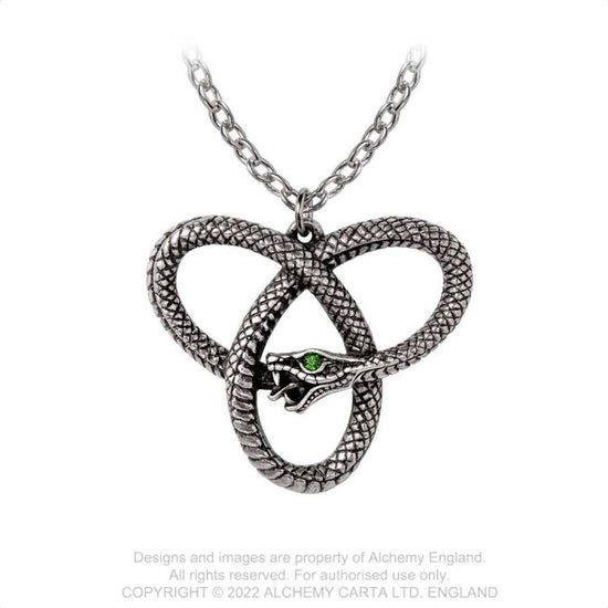 Alchemy Gothic Necklace Eve's Triquetra Pendant - Front View - QHA UK