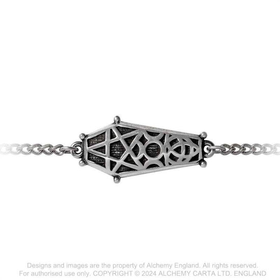 Alchemy Gothic Bracelet Hex Coffin - Front View - QHA UK