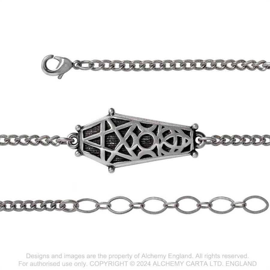 Alchemy Gothic Bracelet Hex Coffin - Back View - QHA UK