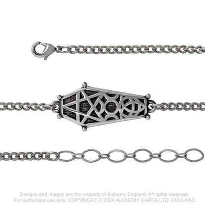 Alchemy Gothic Bracelet Hex Coffin - Back View - QHA UK