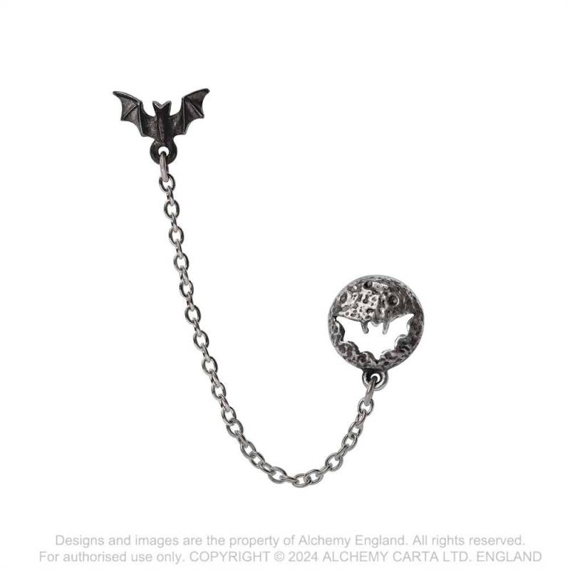 Alchemy Gothic Earrings Luna Roost Ear Jewellery - QHA UK