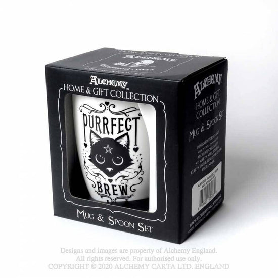 Alchemy Gothic Mug and Spoon Set Purrfect Brew - QHA UK