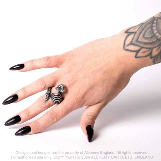 Alchemy Gothic Ring Resurrected - Model Wearing Product - QHA UK