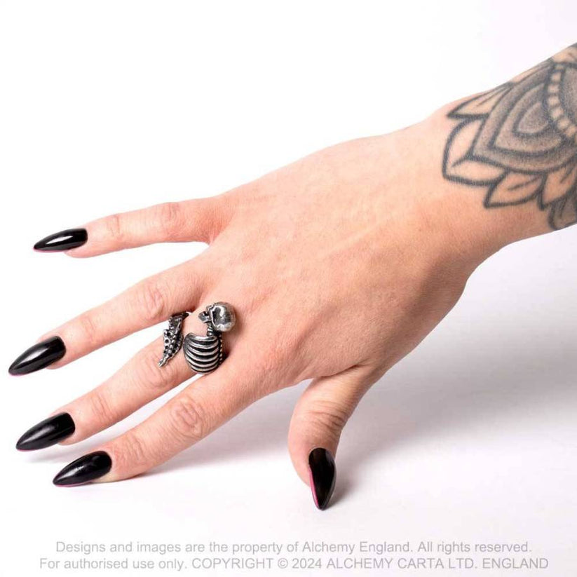 Alchemy Gothic Ring Resurrected - Model Wearing Product - QHA UK