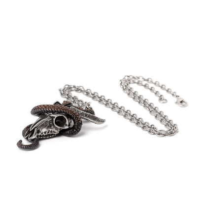 Alchemy Gothic Pendant Servant of Baphomet Ram Skull and Serpent - QHA UK