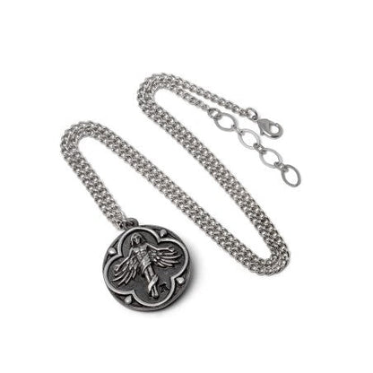 Alchemy Gothic Necklace St. Levantius Talisman Dual-Sided Pewter - QHA UK