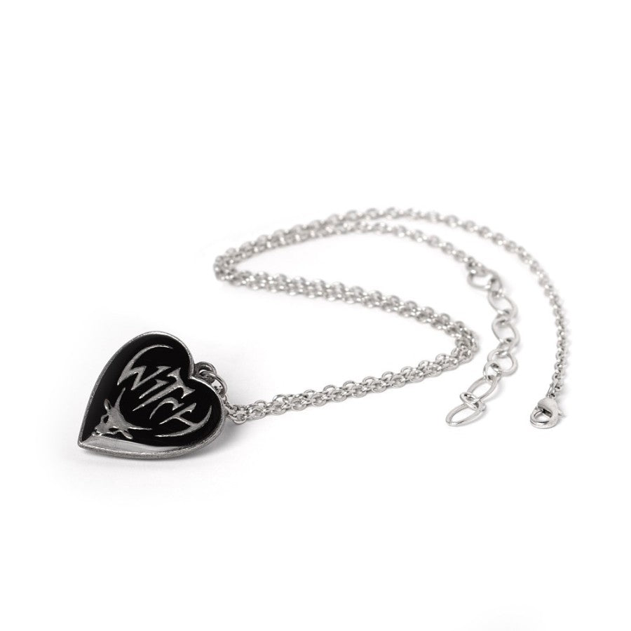 Alchemy Gothic Witch Pendant Necklace Heart Reversible - QHA UK
