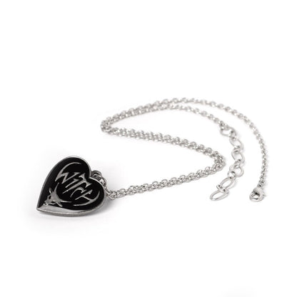 Alchemy Gothic Witch Pendant Necklace Heart Reversible - QHA UK