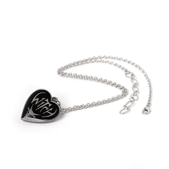 Alchemy Gothic Witch Pendant Necklace Heart Reversible - QHA UK