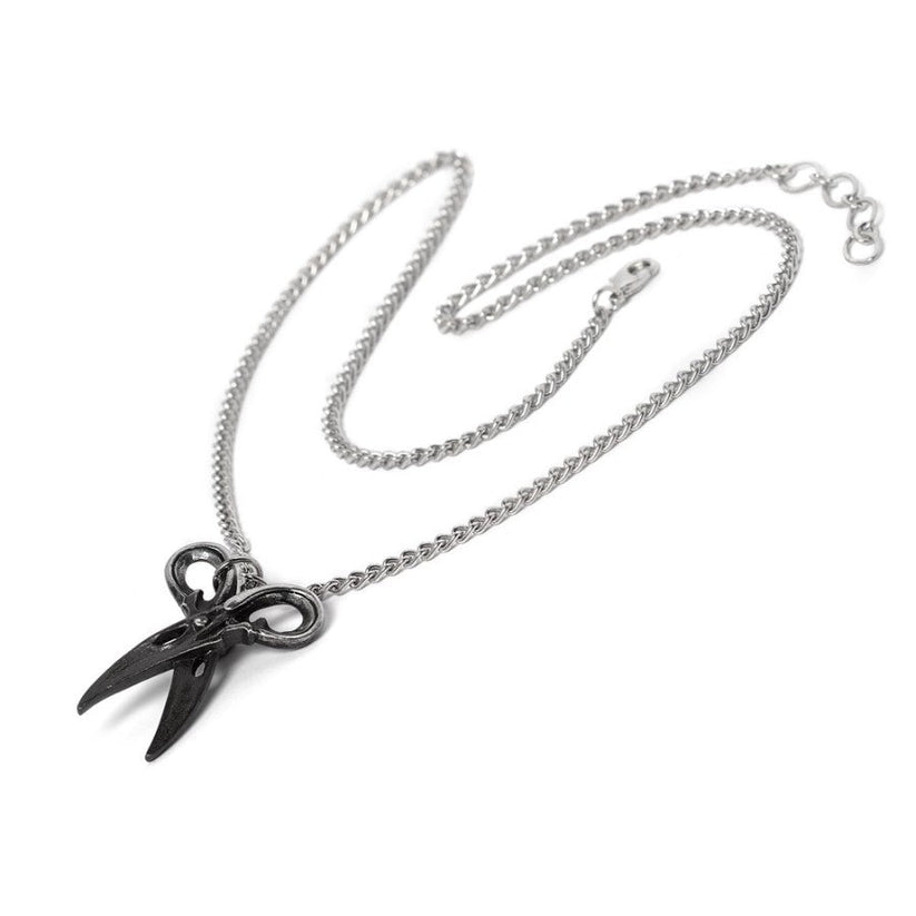 Alchemy Gothic Necklace Witches Shears Raven Scissors - QHA UK