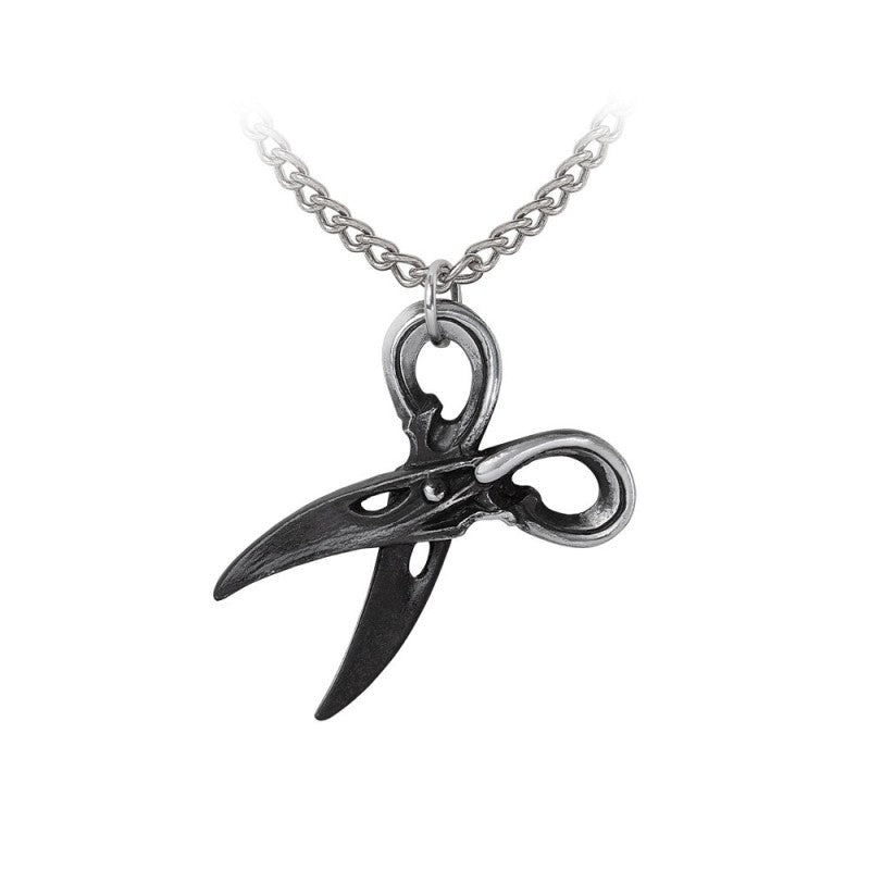 Alchemy Gothic Necklace Witches Shears Raven Scissors - QHA UK