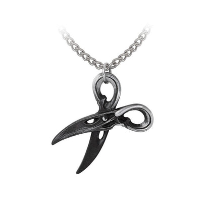 Alchemy Gothic Necklace Witches Shears Raven Scissors - QHA UK