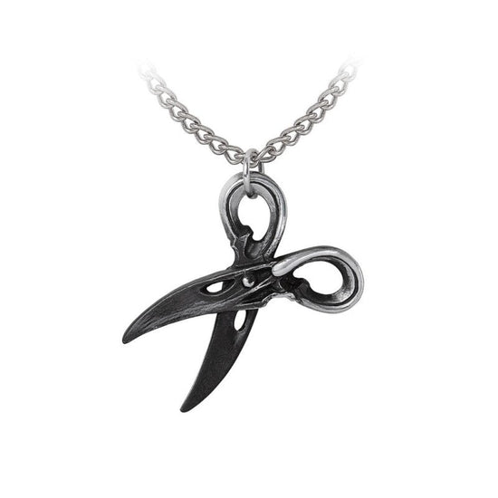 Alchemy Gothic Necklace Witches Shears Raven Scissors - QHA UK