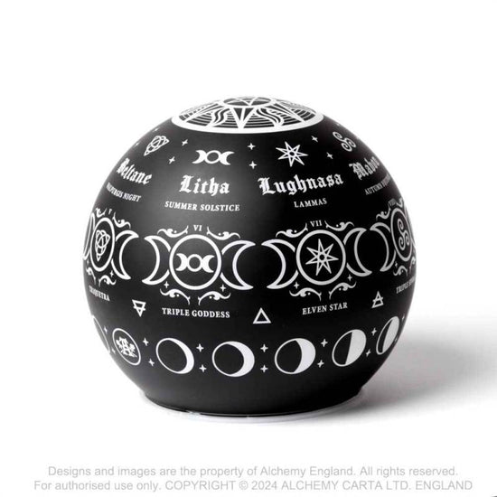 LED Light Alchemy Pagan Calendar Globe - QHA UK